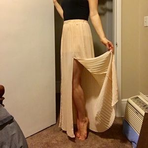 Pale Pink Kendall & Kylie Maxi Skirt with Slits